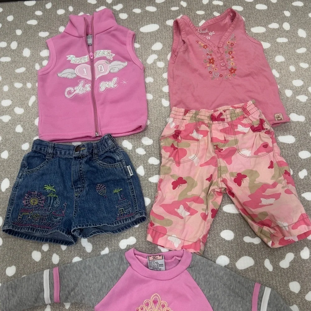 Bundle y2k vintage 2000s tank skirt tee embroidered toddler girl layer princess